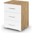 Rauch Aditio 3 Drawer Bedside Cabinet - Artisan Oak and Alpine White
