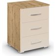 Rauch Aditio 3 Drawer Bedside Cabinet - Artisan Oak and Champagne