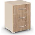 Rauch Aditio 3 Drawer Bedside Cabinet - Champagne and Sonoma Oak
