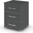 Rauch Aditio 3 Drawer Bedside Cabinet - Metallic Dark Grey