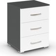 Rauch Aditio 3 Drawer Bedside Cabinet - Metallic Dark Grey and Alpine White