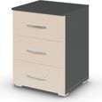 Rauch Aditio 3 Drawer Bedside Cabinet - Metallic Dark Grey and Champagne