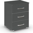 Rauch Aditio 3 Drawer Bedside Cabinet - Metallic Dark Grey