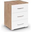 Rauch Aditio 3 Drawer Bedside Cabinet - Sonoma Oak and Alpine White