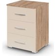 Rauch Aditio 3 Drawer Bedside Cabinet - Sonoma Oak and Champagne