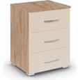 Rauch Aditio 3 Drawer Bedside Cabinet - Sonoma Oak and Champagne