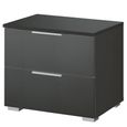 Rauch Alabama 2 Drawer Bedside Cabinet - Metallic Dark Grey