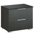 Rauch Alabama 2 Drawer Bedside Cabinet - Metallic Dark Grey