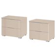 Rauch Alabama 2 Drawer Bedside Cabinet - Set of 2 - Champagne