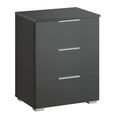 Rauch Alabama 3 Drawer Bedside Cabinet - Metallic Dark Grey