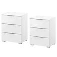 Rauch Alabama 3 Drawer Bedside Cabinet - Set of 2 - Alpine White