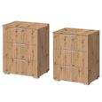 Rauch Alabama 3 Drawer Bedside Cabinet - Set of 2 - Artisan Oak