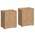 Rauch Alabama 3 Drawer Bedside Cabinet - Set of 2 - Artisan Oak