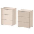 Rauch Alabama 3 Drawer Bedside Cabinet - Set of 2 - Champagne