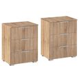 Rauch Alabama 3 Drawer Bedside Cabinet - Set of 2 - Sonoma Oak