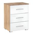 Rauch Alegro 3 Drawer Bedside Cabinet - Sonoma Oak and Alpine White