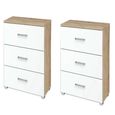 Rauch Alvor 3 Drawer Bedside Cabinet - Set of 2 - Sonoma Oak and Alpine White