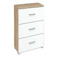 Rauch Alvor 3 Drawer Bedside Cabinet - Sonoma Oak and Alpine White