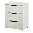 Rauch Arnstein 3 Drawer Bedside Cabinet - Alpine White and White High Gloss