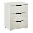 Rauch Arnstein 3 Drawer Bedside Cabinet - Alpine White and White High Gloss