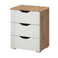 Rauch Arnstein 3 Drawer Bedside Cabinet - Artisan Oak and Alpine White