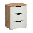 Rauch Arnstein 3 Drawer Bedside Cabinet - Artisan Oak and Alpine White