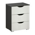 Rauch Arnstein 3 Drawer Bedside Cabinet - Metallic Dark Grey and Alpine White