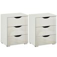 Rauch Arnstein 3 Drawer Bedside Cabinet - Set of 2 - Alpine White and White High Gloss