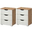 Rauch Arnstein 3 Drawer Bedside Cabinet - Set of 2 - Artisan Oak and Alpine White