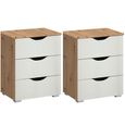 Rauch Arnstein 3 Drawer Bedside Cabinet - Set of 2 - Artisan Oak and Alpine White