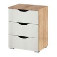 Rauch Arnstein 3 Drawer Bedside Cabinet - Sonoma Oak and Alpine White