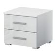 Rauch Base 2 Drawer Bedside Cabinet - Alpine White and White High Gloss