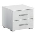 Rauch Base 2 Drawer Bedside Cabinet - Alpine White and White High Gloss