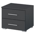 Rauch Base 2 Drawer Bedside Cabinet - Metallic Dark Grey