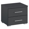 Rauch Base 2 Drawer Bedside Cabinet - Metallic Dark Grey