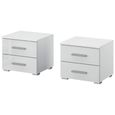 Rauch Base 2 Drawer Bedside Cabinet - Set of 2 - Alpine White and White High Gloss