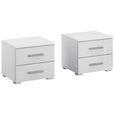 Rauch Base 2 Drawer Bedside Cabinet - Set of 2 - Alpine White and White High Gloss