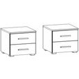 Rauch Base 2 Drawer Bedside Cabinet - Set of 2 - Metallic Dark Grey