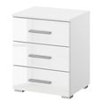Rauch Base 3 Drawer Bedside Cabinet - Alpine White and White High Gloss