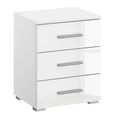Rauch Base 3 Drawer Bedside Cabinet - Alpine White and White High Gloss