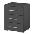 Rauch Base 3 Drawer Bedside Cabinet - Metallic Dark Grey