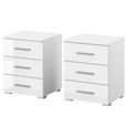 Rauch Base 3 Drawer Bedside Cabinet - Set of 2 - Alpine White and White High Gloss