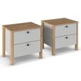 Rauch Credo 2 Drawer Bedside Table - Set of 2 - Silk Grey and Artisan Oak