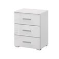 Rauch Elegant4you 3 Drawer Bedside Cabinet - Alpine White and White High Gloss