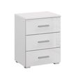 Rauch Elegant4you 3 Drawer Bedside Cabinet - Alpine White and White High Gloss