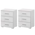 Rauch Elegant4you 3 Drawer Bedside Cabinet - Set of 2 - Alpine White and White High Gloss