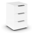 Rauch Flipp 3 Drawer Bedside Cabinet with Adjustable Height - Alpine White