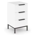 Rauch Flipp 3 Drawer Bedside Cabinet with Metal Base - Alpine White