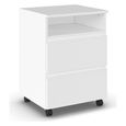 Rauch Joel 2 Drawer Bedside Cabinet on Wheels - Alpine White
