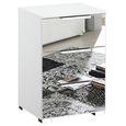 Rauch Miramar 3 Drawer Mirrored Bedside Cabinet - Alpine White